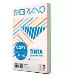 Hîrtie colorată A4 FABRIANO Tinta, 160 gr/m2, 100 foi, pastel, mix